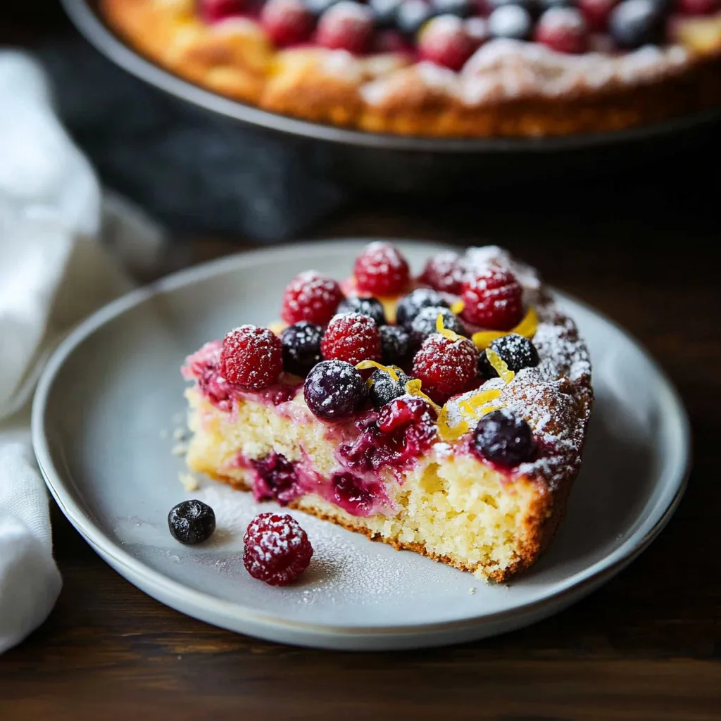 Yummy Lemon Raspberry Cake Slice