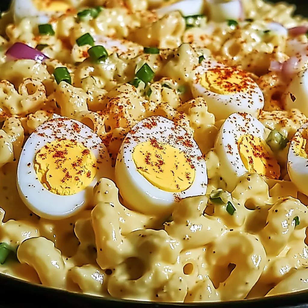 A bowl of macaroni and cheese with eggs on top.