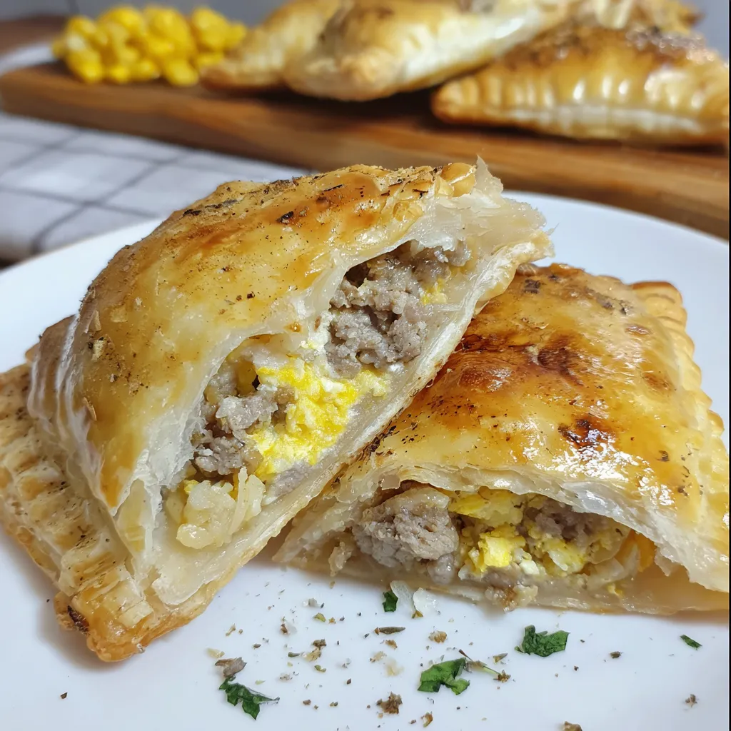 A plate of savory breakfast pop-tarts.