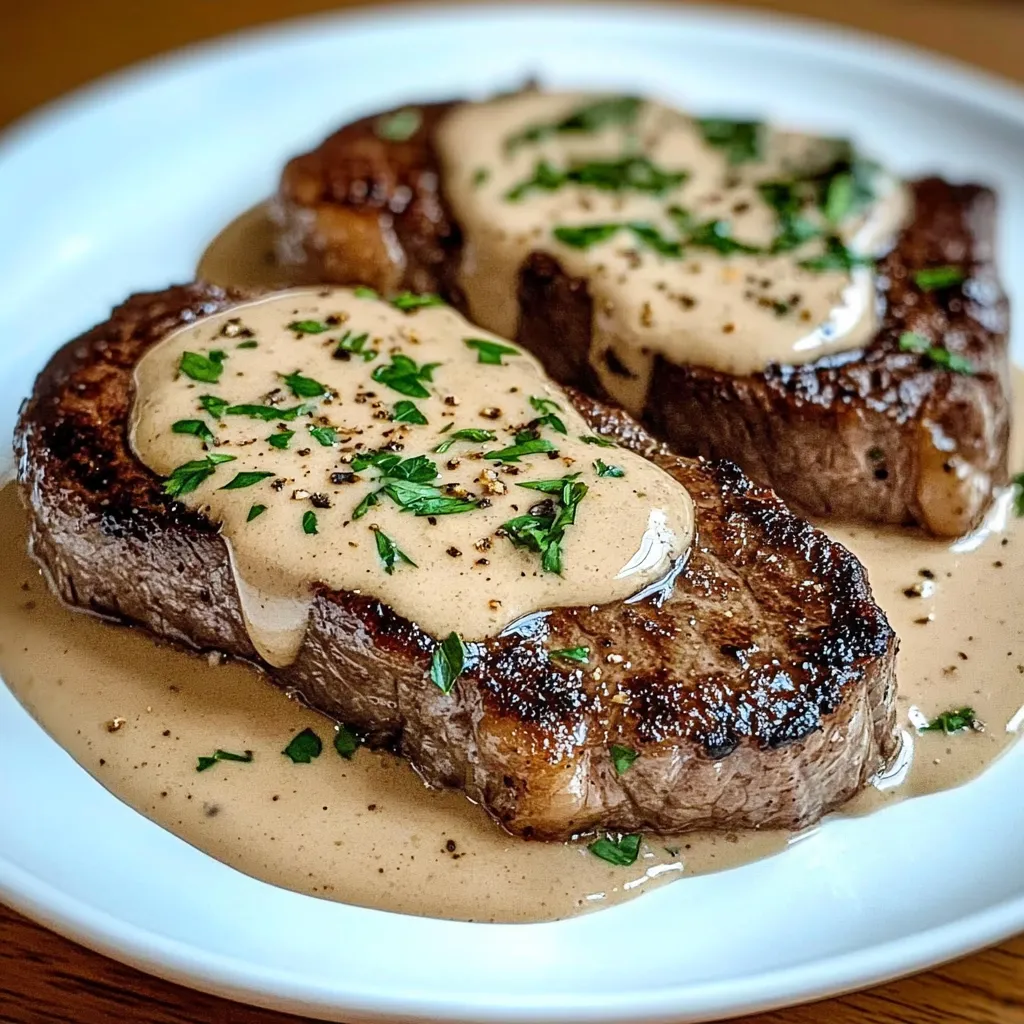 Two pieces of meat with sauce on a plate.