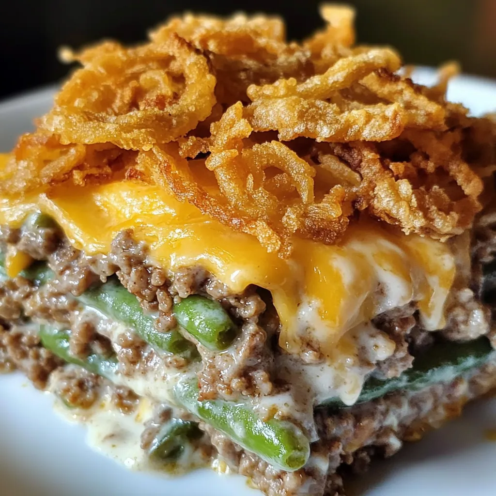 A plate of food with onion rings on top.