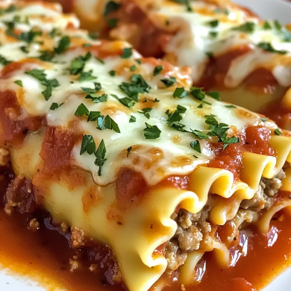 A plate of lasagna with cheese and herbs.
