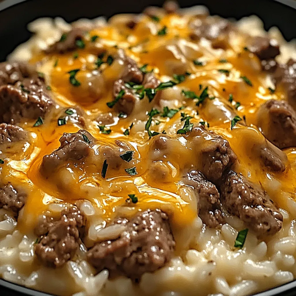 A bowl of food with meat and cheese.