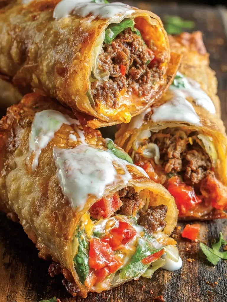 A plate of nacho egg rolls.