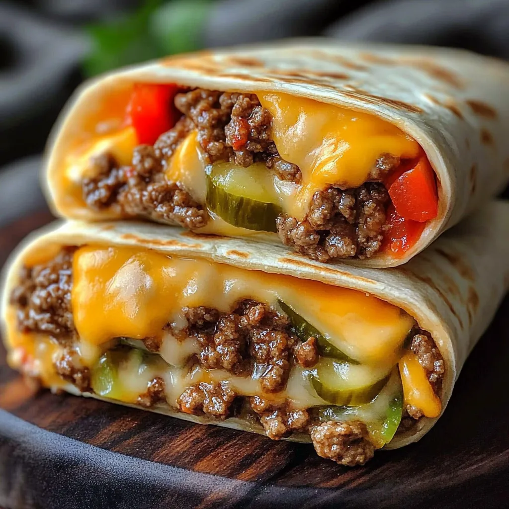 A burrito with meat and cheese.