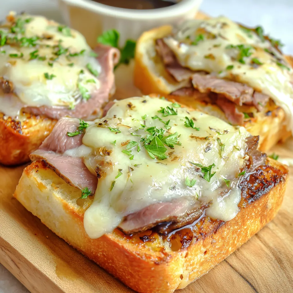 Two pieces of Texas toast with meat and cheese.