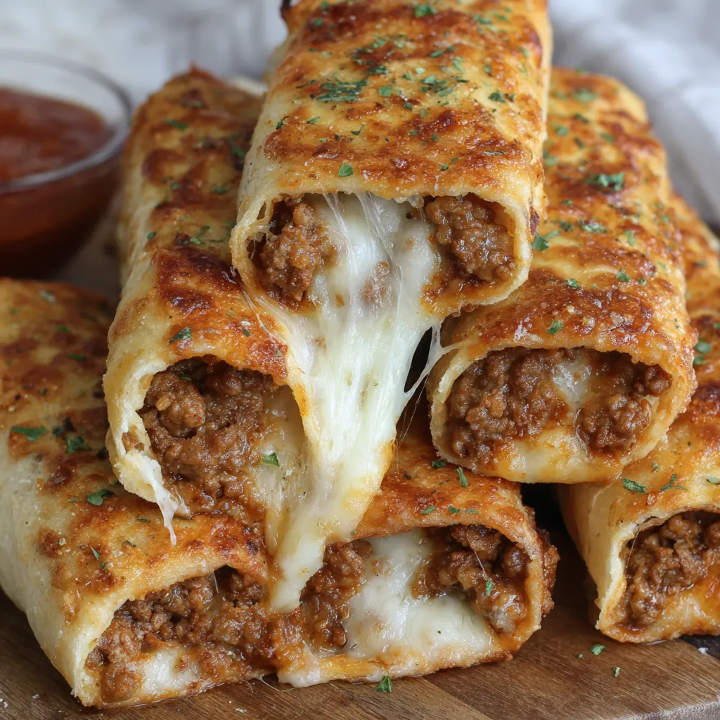 A plate of cheesy taco sticks.