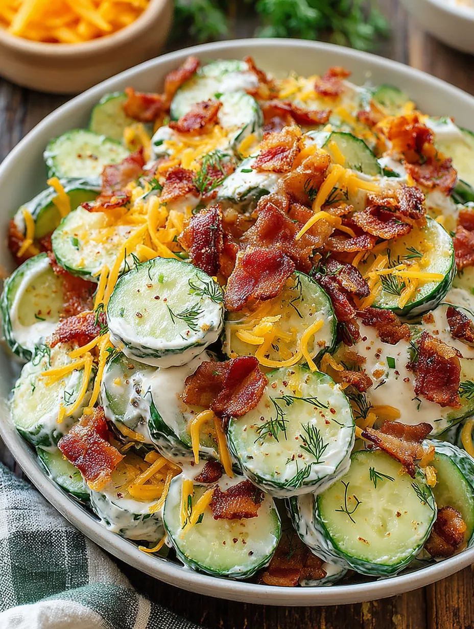 A bowl of cucumber ranch crack salad.