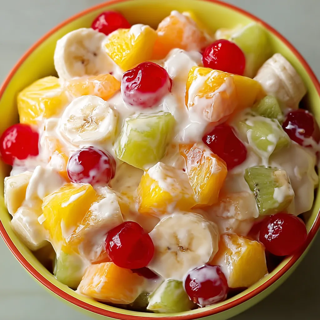 A bowl of fruit with bananas, strawberries, and kiwi.
