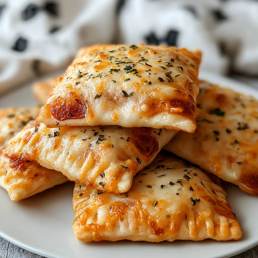 A plate of cheese and herb stuffed pizza.