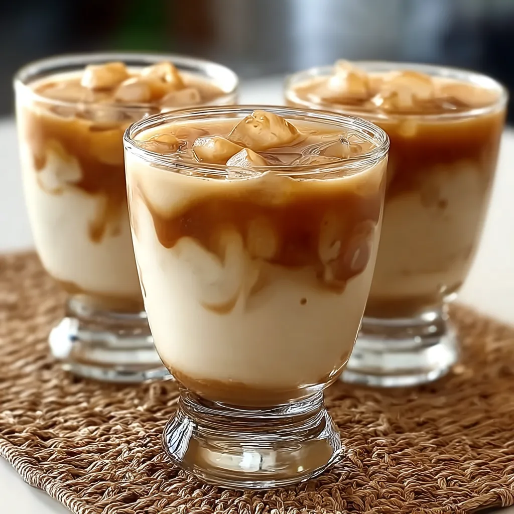 Three glasses of coffee with nuts on top.