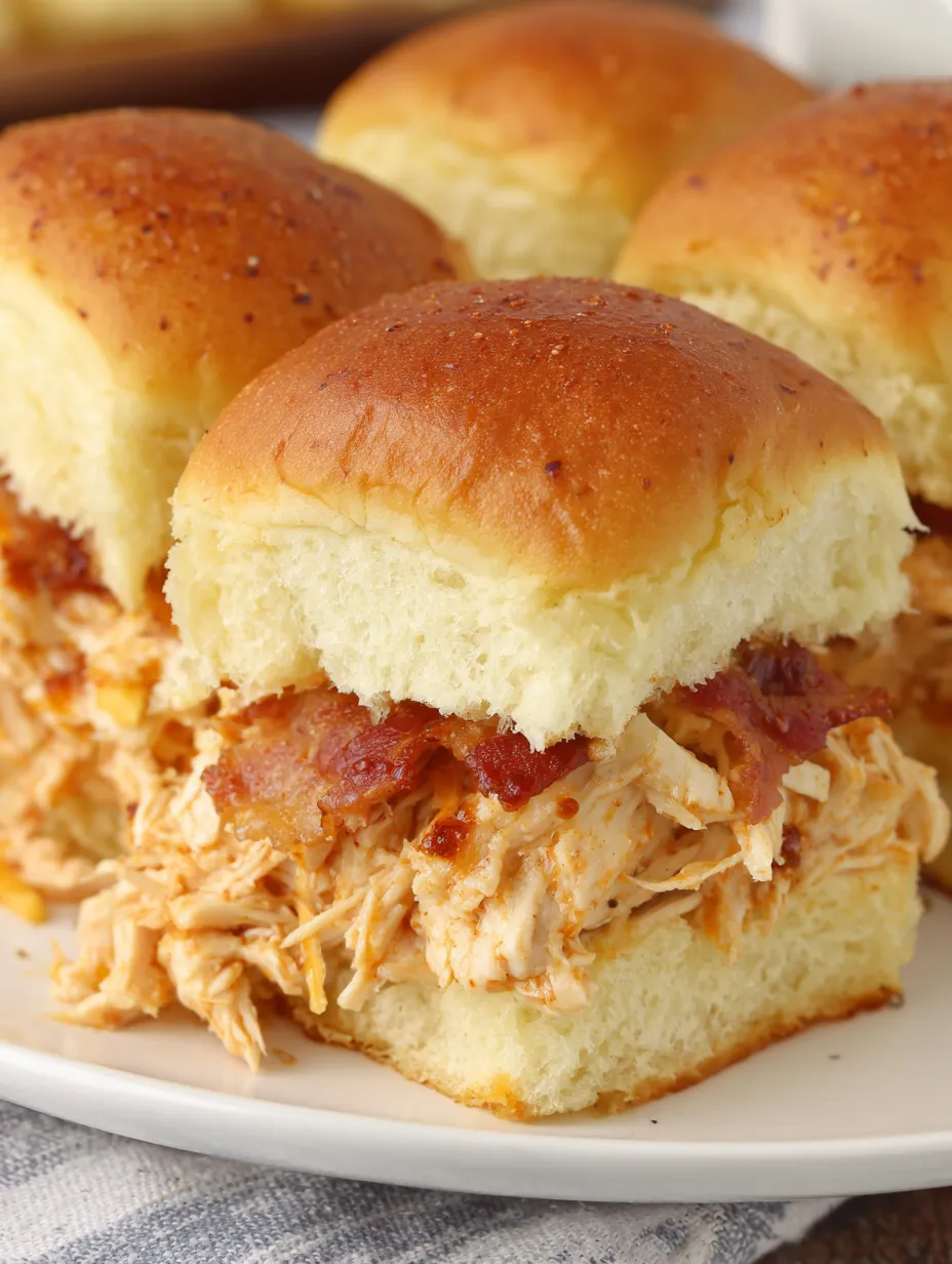 Bacon BBQ Chicken Sliders.