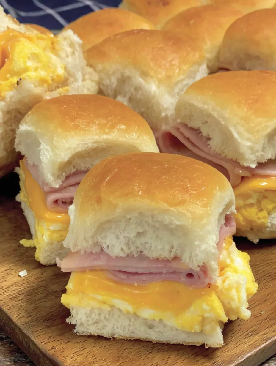 Peameal bacon breakfast sliders.