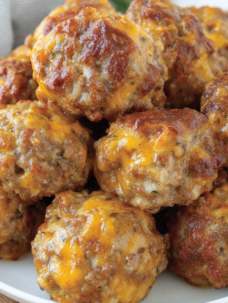 A pile of sausage cheese balls.