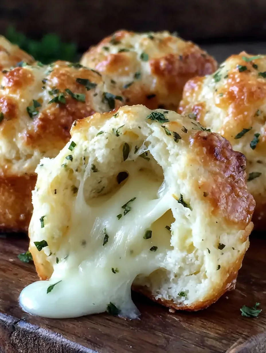 Gooey mozzarella biscuit bombs.
