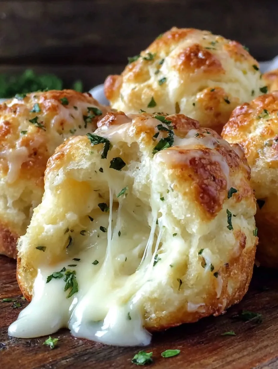 Gooey mozzarella biscuit bombs.