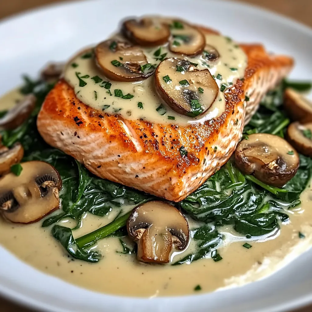 A plate of fish with mushrooms on top.
