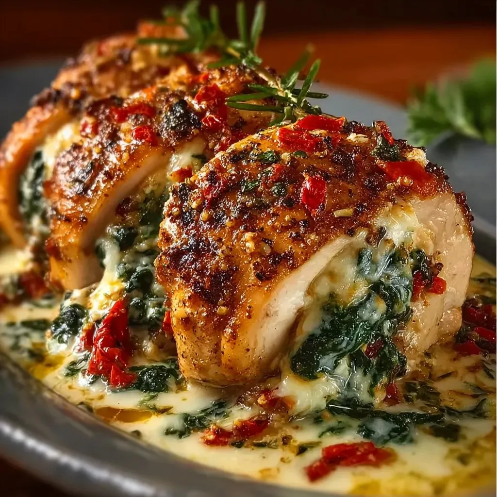 A plate of food with chicken and greens.