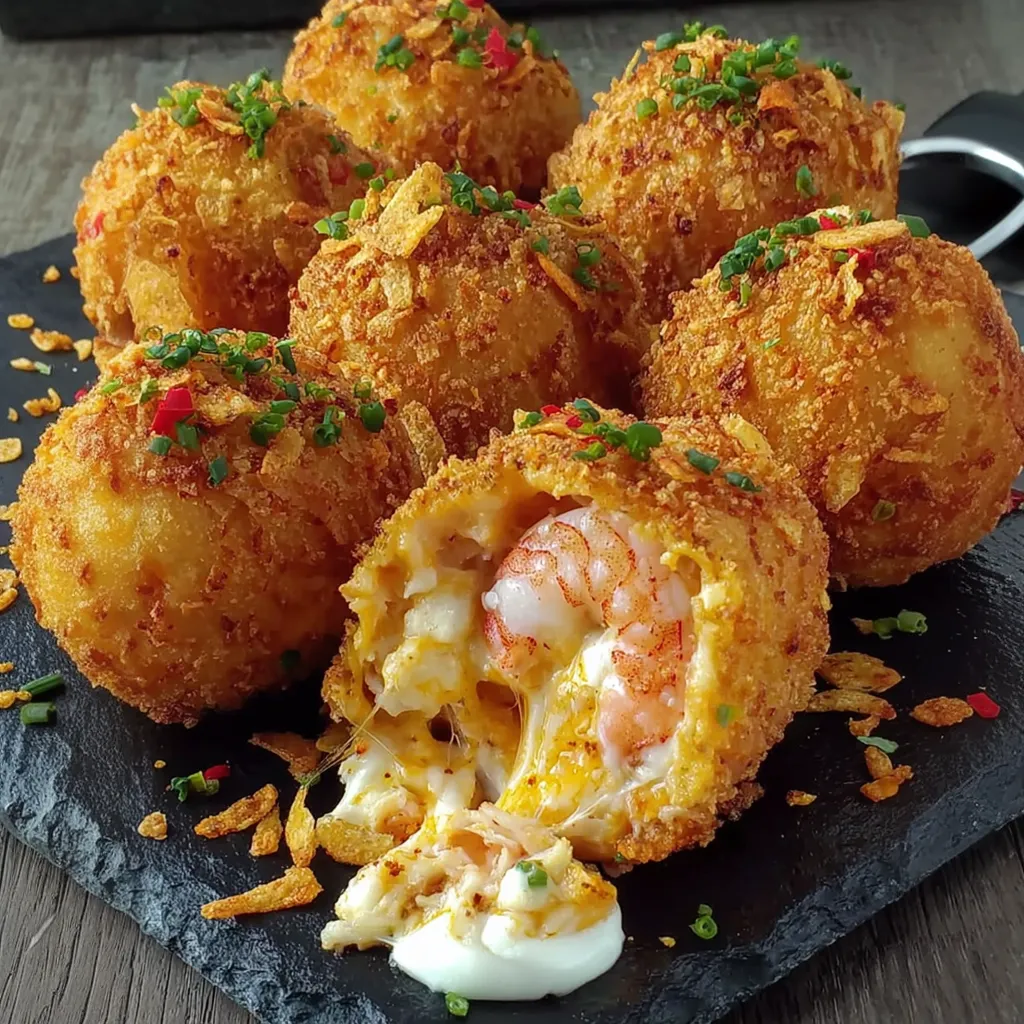 Shrimp and Crab Nacho Bomb Corn Dogs.