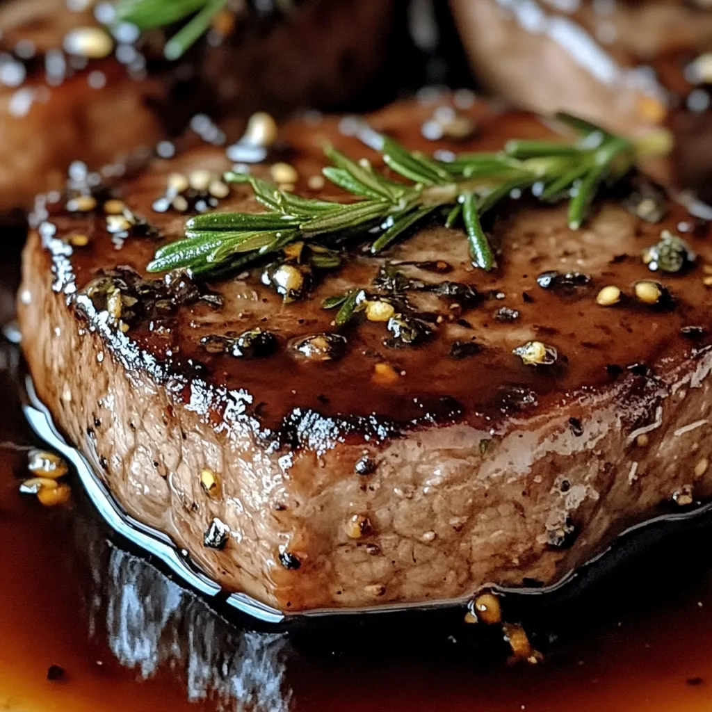 A piece of meat with herbs on it.