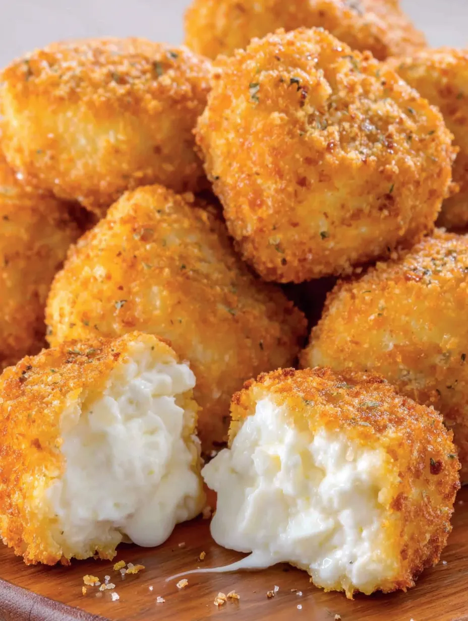 A plate of crispy cottage cheese treats.