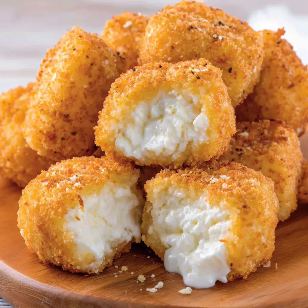 A plate of crispy cottage cheese treats.