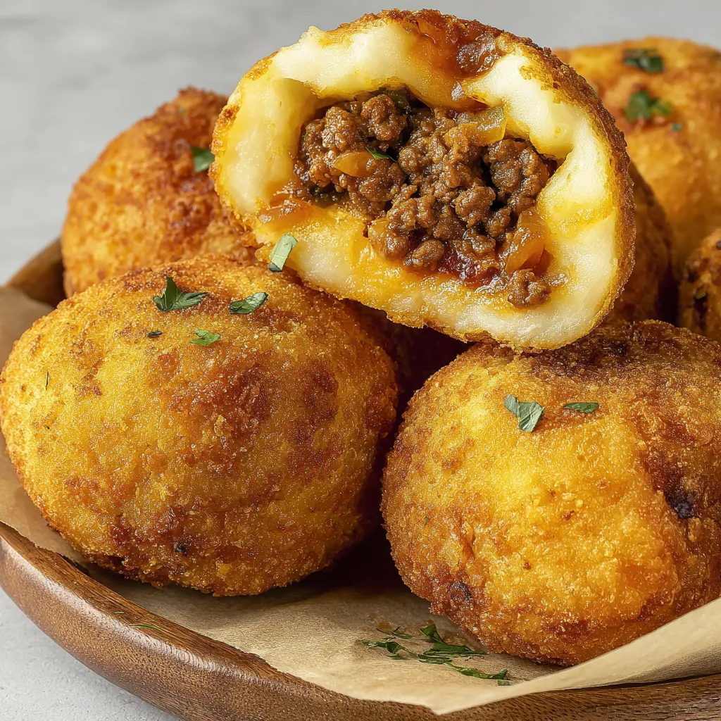 A plate of crispy papas rellanas.