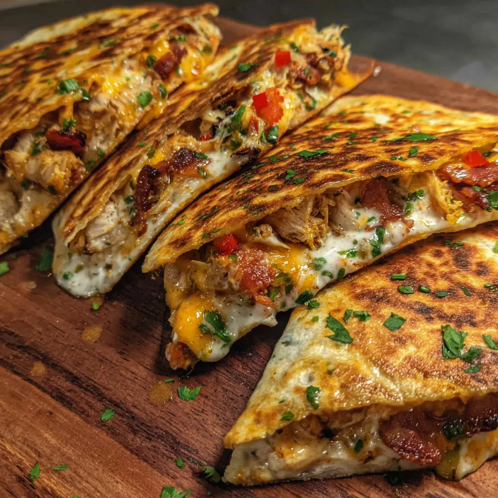 Chicken Bacon Ranch Quesadillas Recipe.