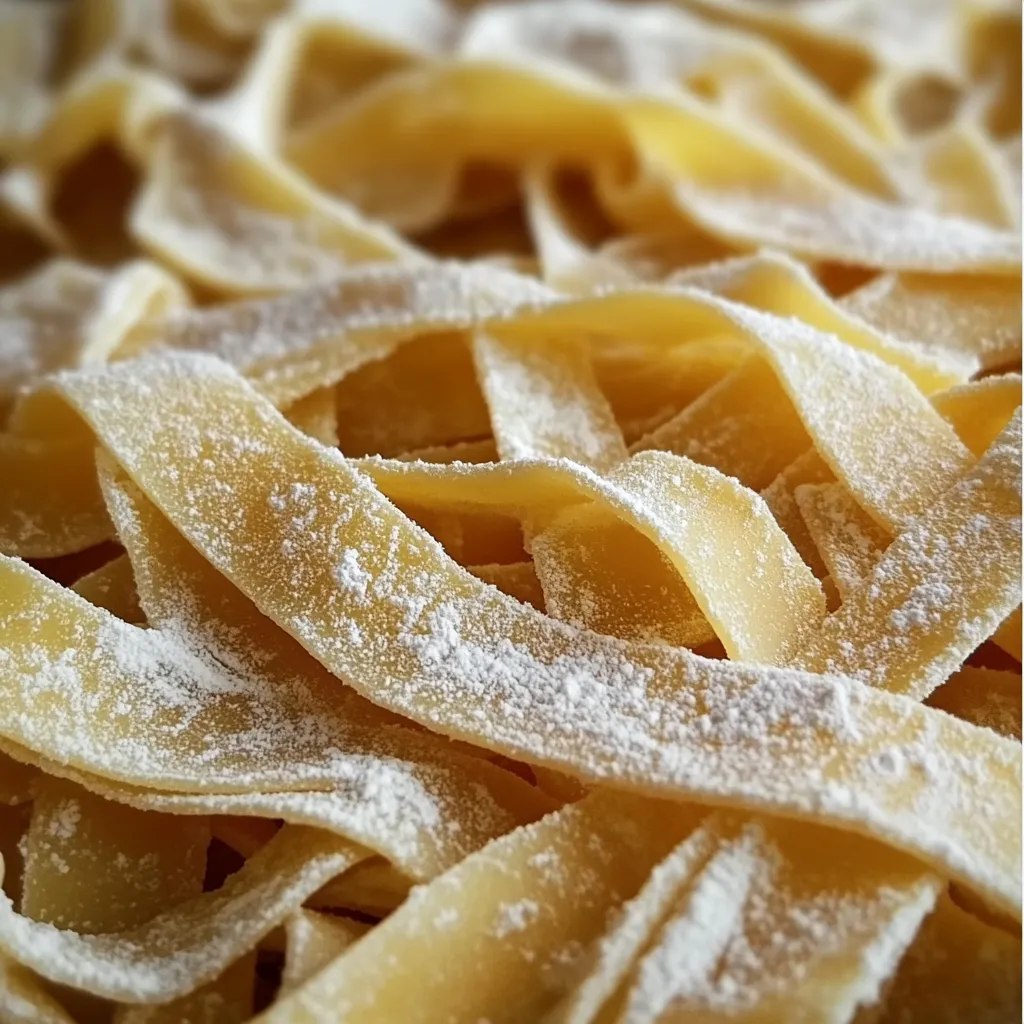 A close up of pasta noodles.