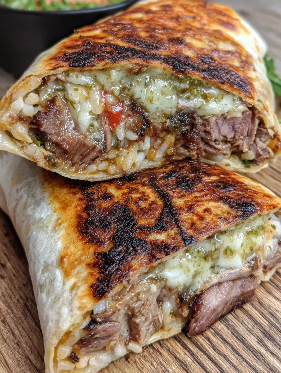 A smoked beef rib burrito on a table.