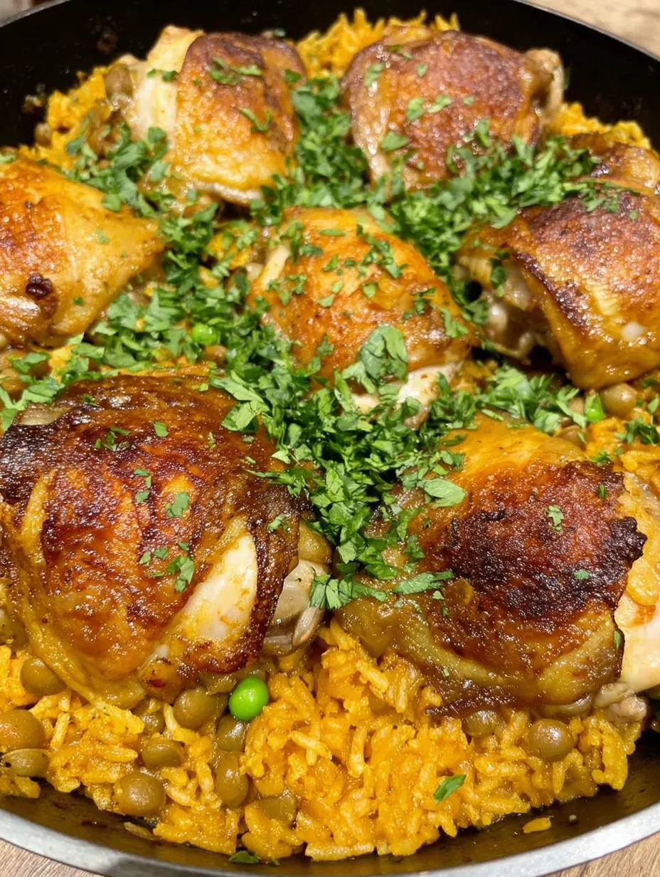 A dish of chicken and rice.
