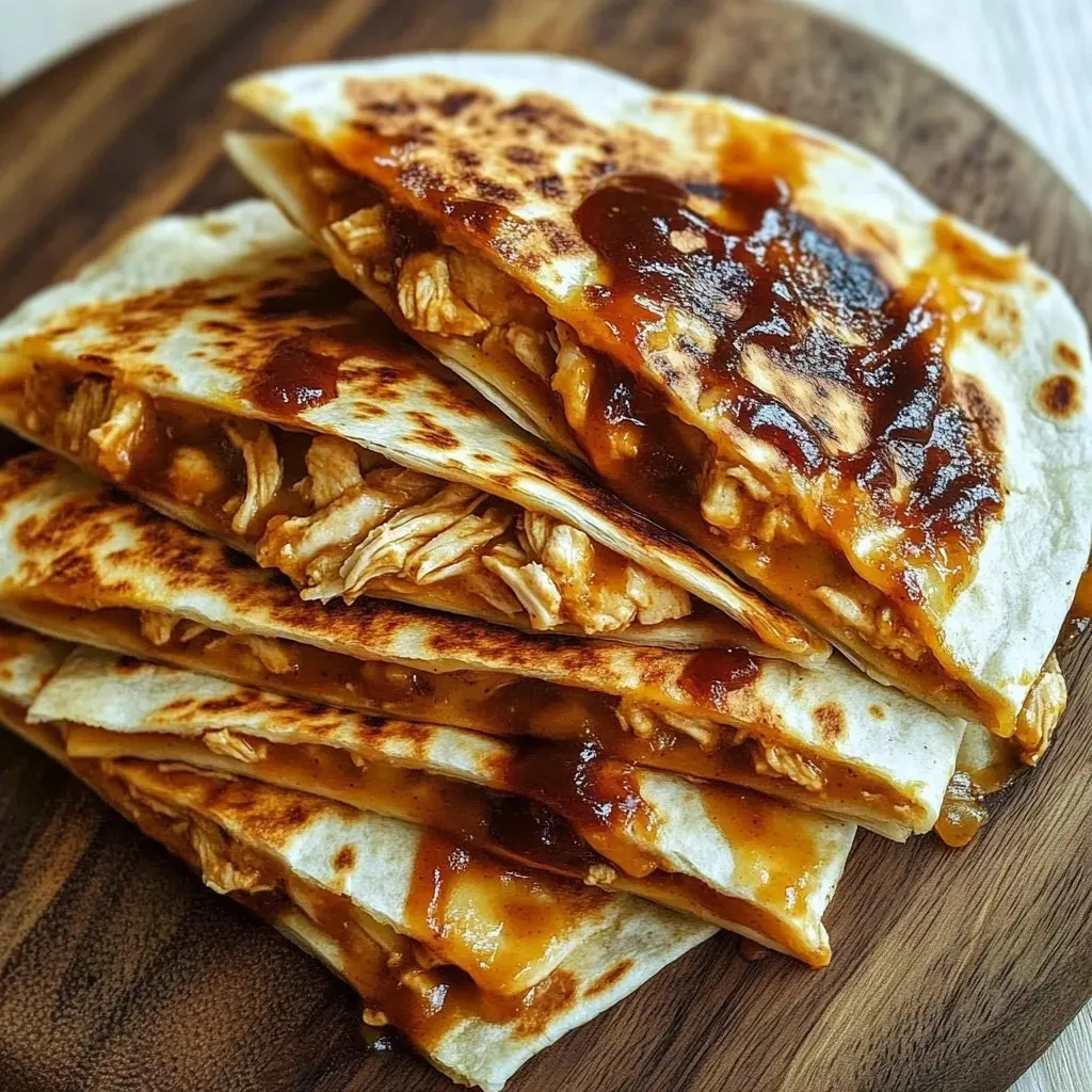 A stack of chicken tacos on a wooden table.