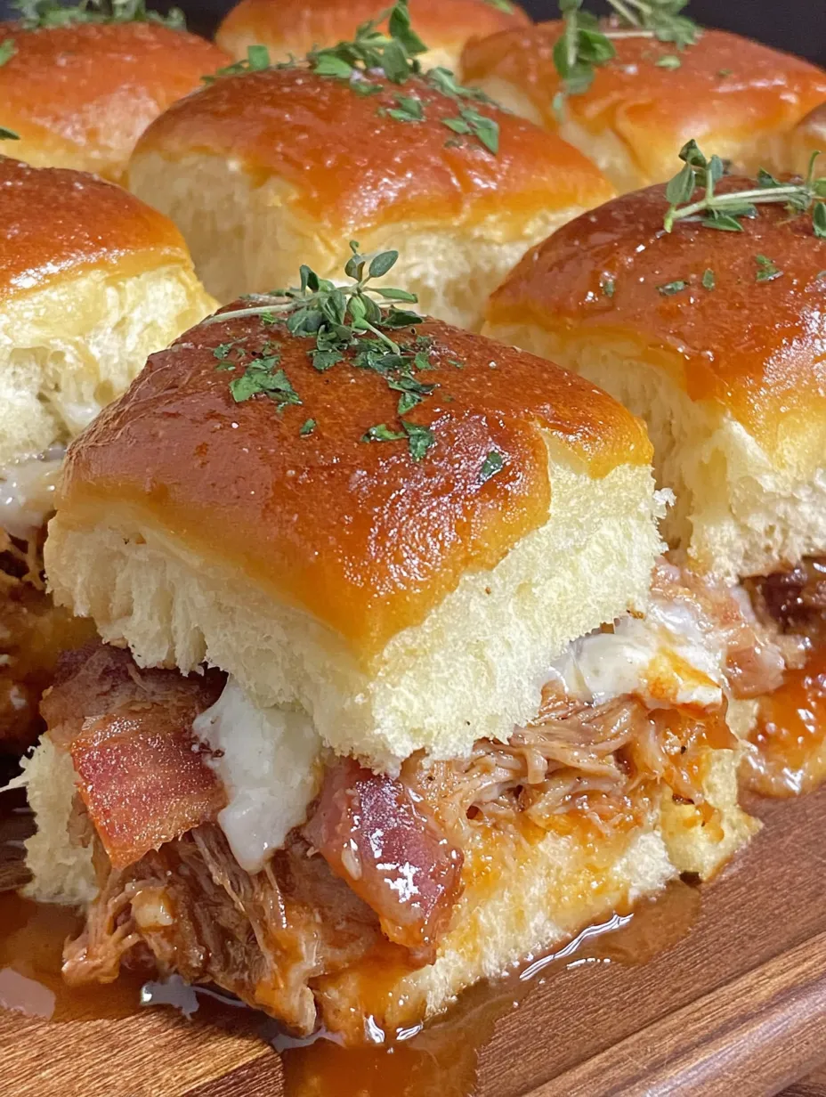 A plate of BBQ Pulled Pork Sliders.
