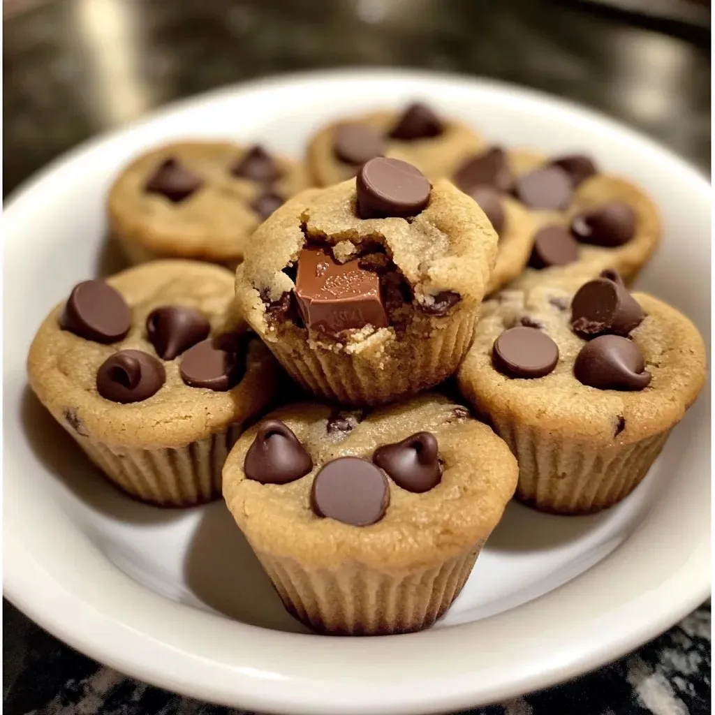 A plate of chocolate chip cookies.