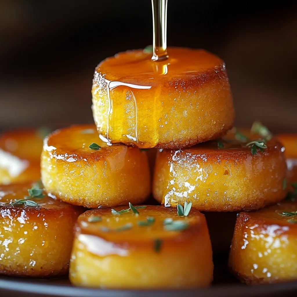 Tasty Close-up Country-Style Honey Butter Cornbread Bites