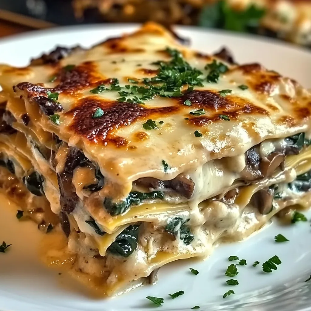 Baked spinach mushroom pasta