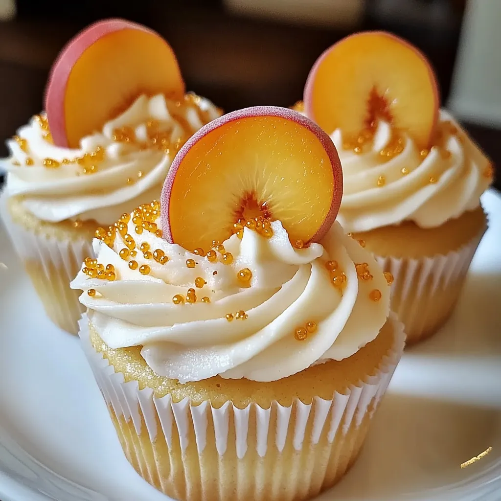 Peaches and cream cupcakes