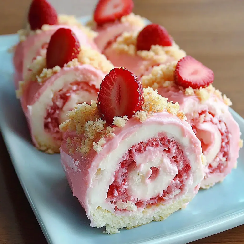 Fresh Strawberry Cheesecake Rolls