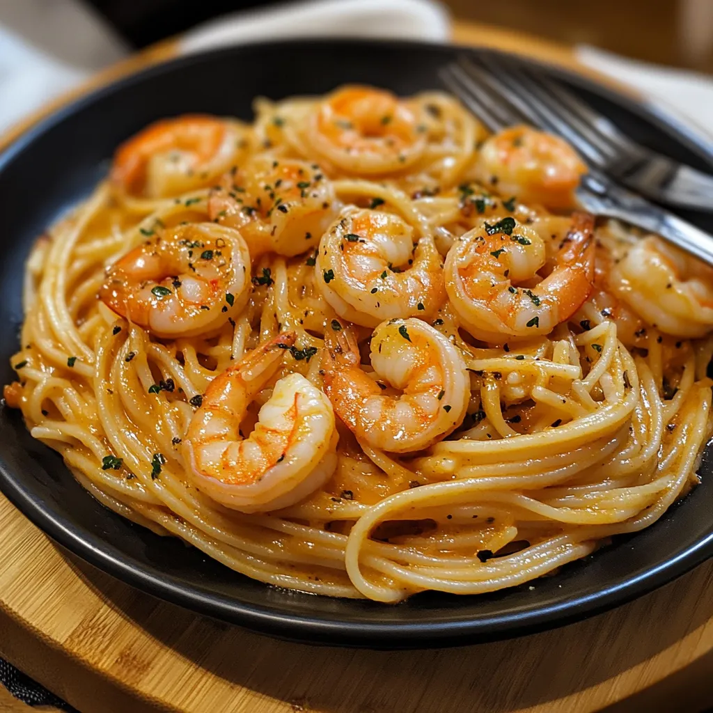 Close-up Bang Bang Shrimp Pasta