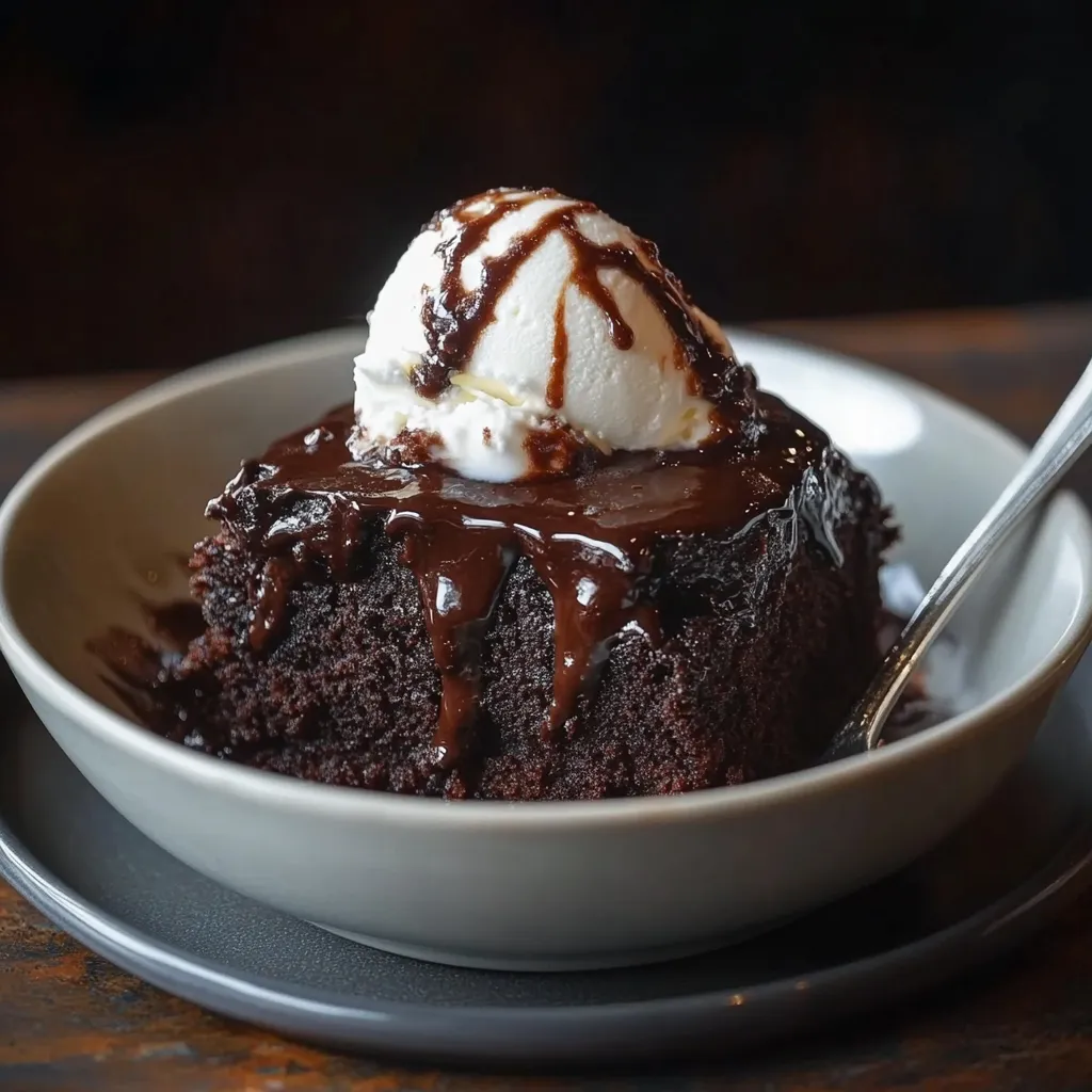 Close-up HOT FUDGE PUDDING CAKE