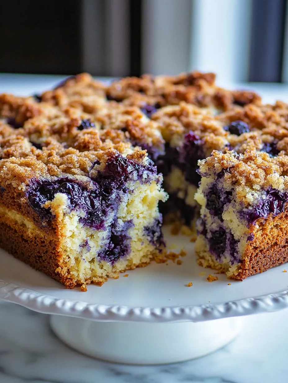 Blueberry Coffee Cake Slice with Streusel