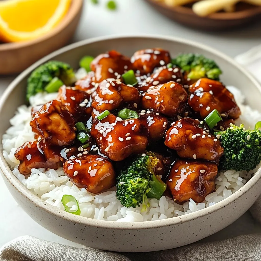 Close-up view Sticky Honey Chicken Recipe