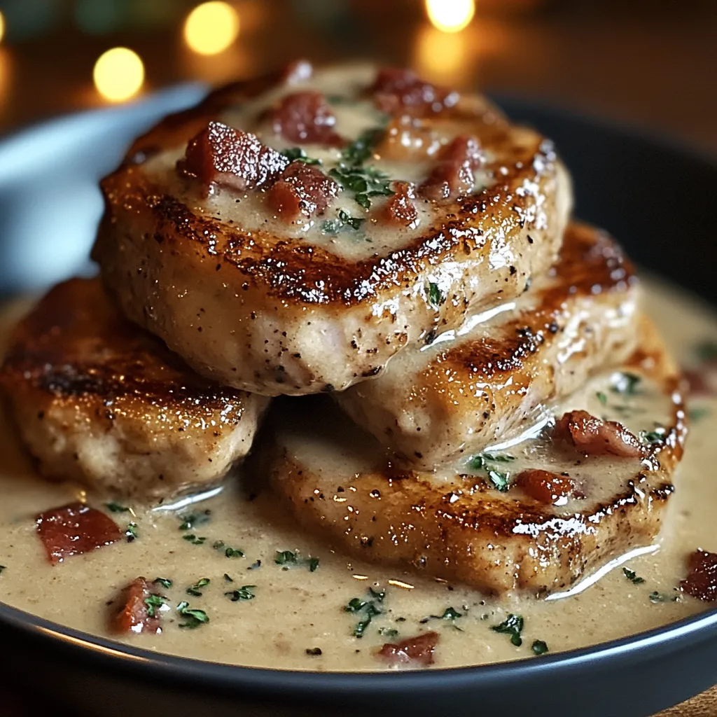 Fried Pork Chops with Bacon Gravy