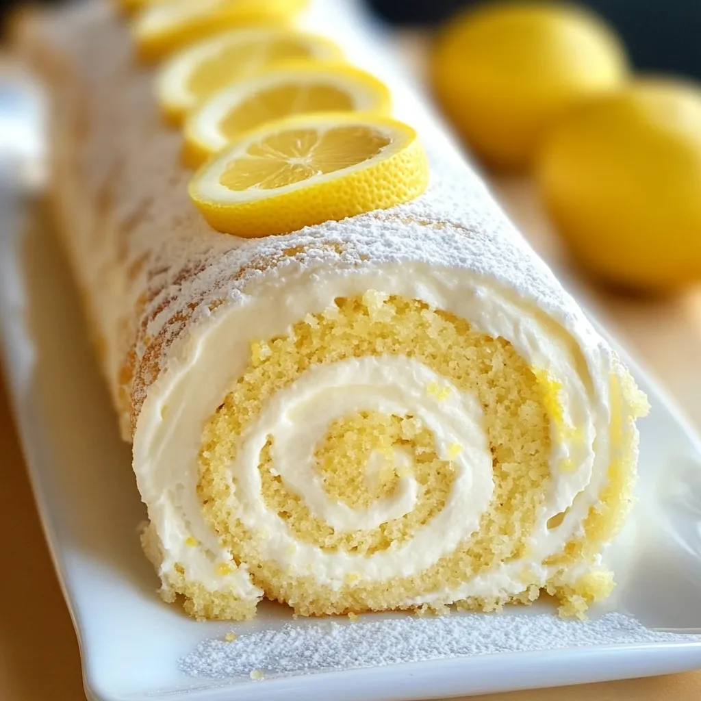 Soft Lemon Cream Roll Cake