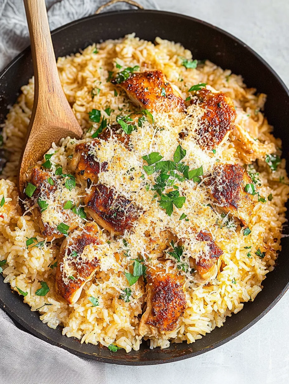 One-Pan Garlic Parmesan Chicken and Rice Recipe
