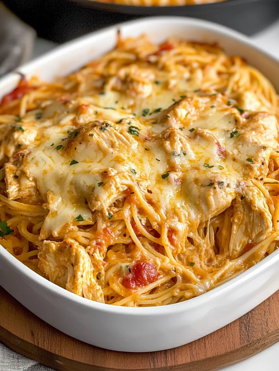 Cheesy Chicken Spaghetti with Rotel Recipe