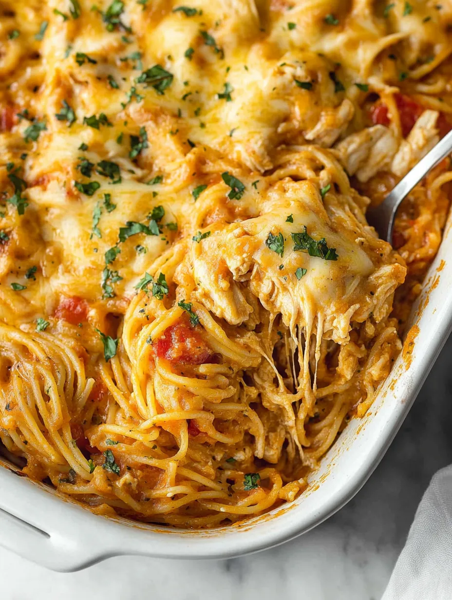 Delicious Cheesy Chicken Spaghetti with Rotel Recipe