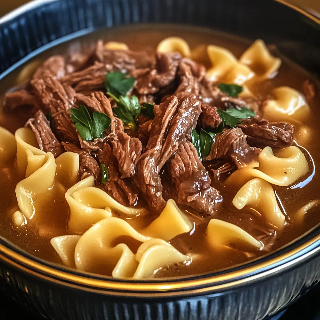 Slow Cooker Beef with Egg Noodles