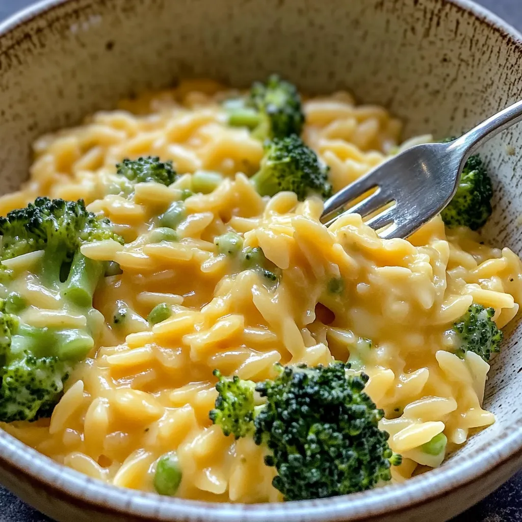 Velvety One-Pot Broccoli Cheddar Orzo: Easy & Tasty!