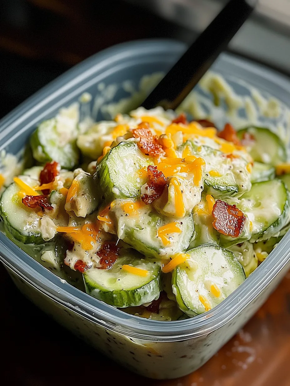 Easy Cucumber Snack with Cheese, Bacon & Avocado Ranch